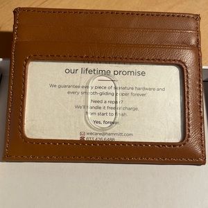 Hammitt brown leather card holder never used.